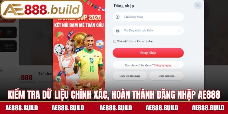Kiểm tra dữ liệu chính xác, hoàn thành đăng nhập AE888 nhanh chóng 